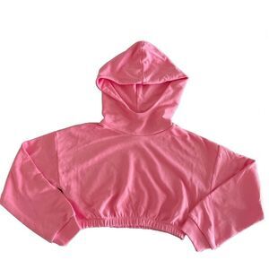 Naked Wardrobe NWOT Crop Hoodie Sweatshirt Size Small in Pink